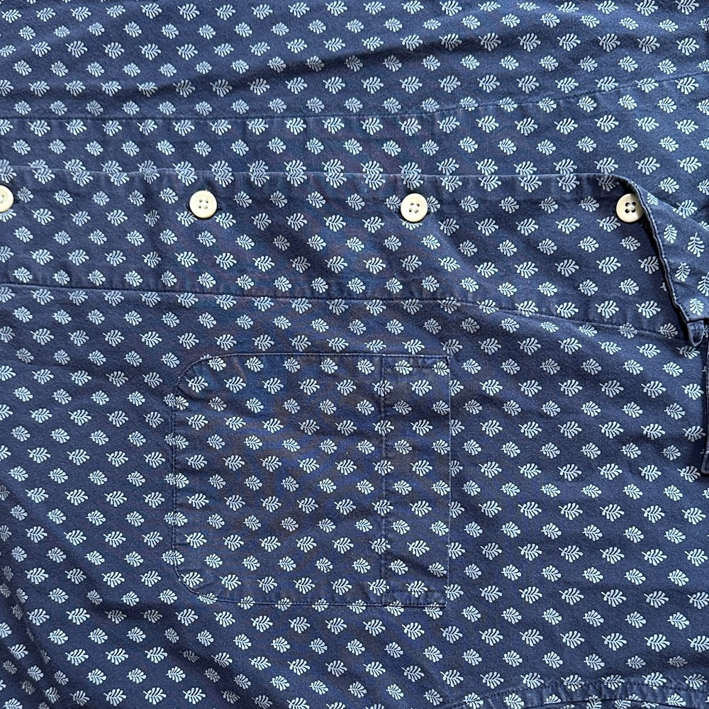 Taylor Stitch Men’s Blue Print Button Down Short Sleeve Shirt Size 42 Large - Picture 4 of 6